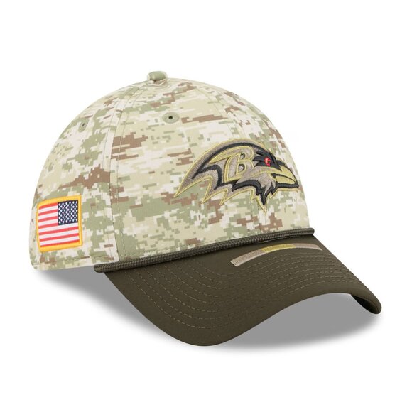 Men's Baltimore Ravens New Era Camo 2025 Salute to Service 39THIRTY Flex Hat M-L - Picture 1 of 11